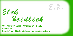 elek weidlich business card